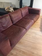 GRATIS, grote echt leren bank, Ophalen, Gebruikt, Leer