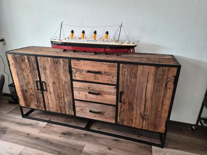 Complete Goossens Otik driftwood serie., Huis en Inrichting, Complete eetkamers, Zo goed als nieuw, 4 tot 6 stoelen, Ophalen