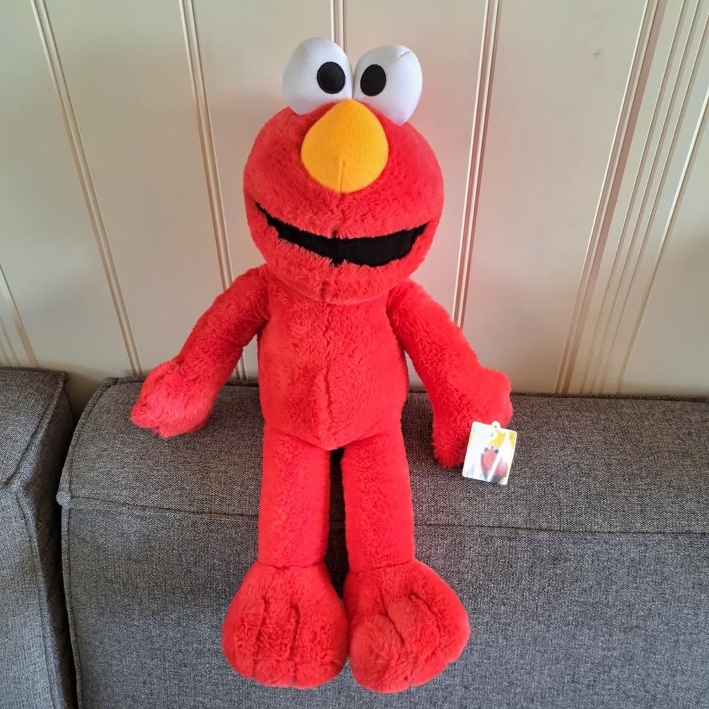 Grote Elmo knuffel zittend 40cm, Kinderen en Baby's, Speelgoed | Knuffels en Pluche, Ophalen of Verzenden