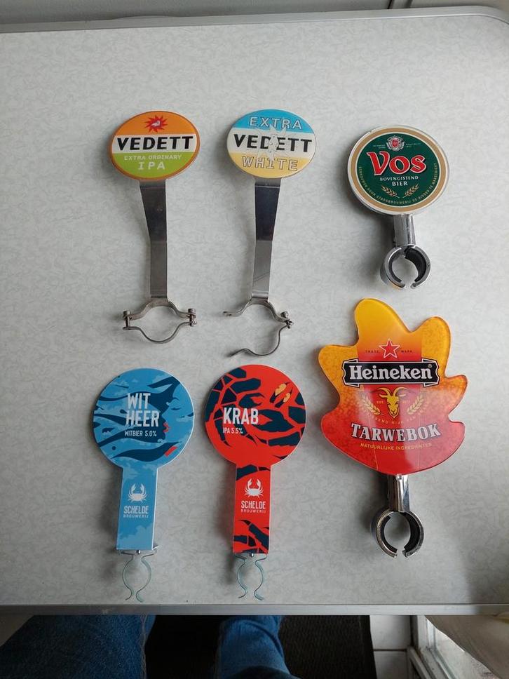 6 Bier Tapruiters: Vedett, Heineken, Vos, Schelde - Nieuw, Verzamelen, Biermerken, Nieuw, Reclamebord, Plaat of Schild, Heineken
