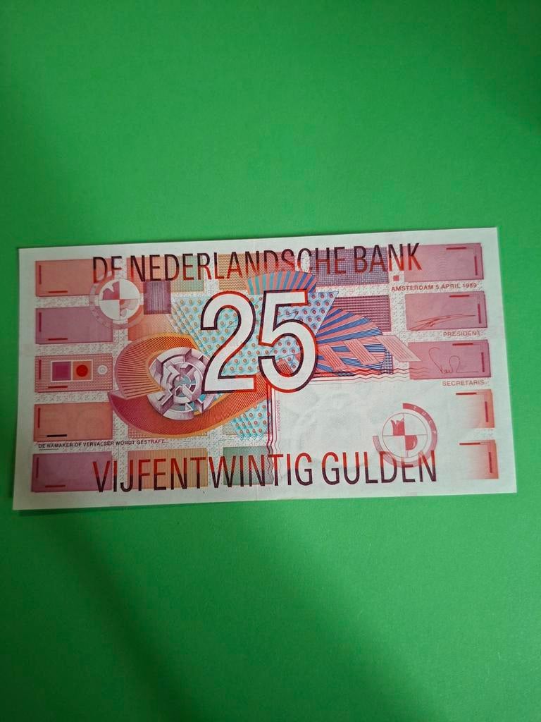 25 gulden Roodborstje uit 1989 in UNC, Ophalen of Verzenden, 25 gulden, Los biljet