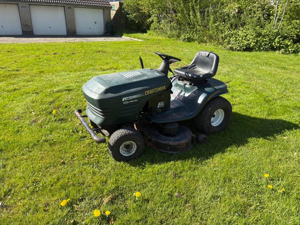 Craftsman zitmaaier, 106cm breed maai dek., Ophalen of Verzenden, Gebruikt, Elektrische starter, 90 tot 120 cm