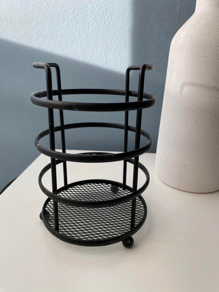 Zwarte metalen draadstaal keukengerei houder, Ophalen of Verzenden, Nieuw