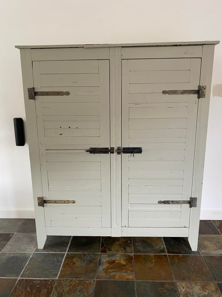 Opbergkast 2-deurs, 3 legplanken, vergrijsd groen, Ophalen, Gebruikt