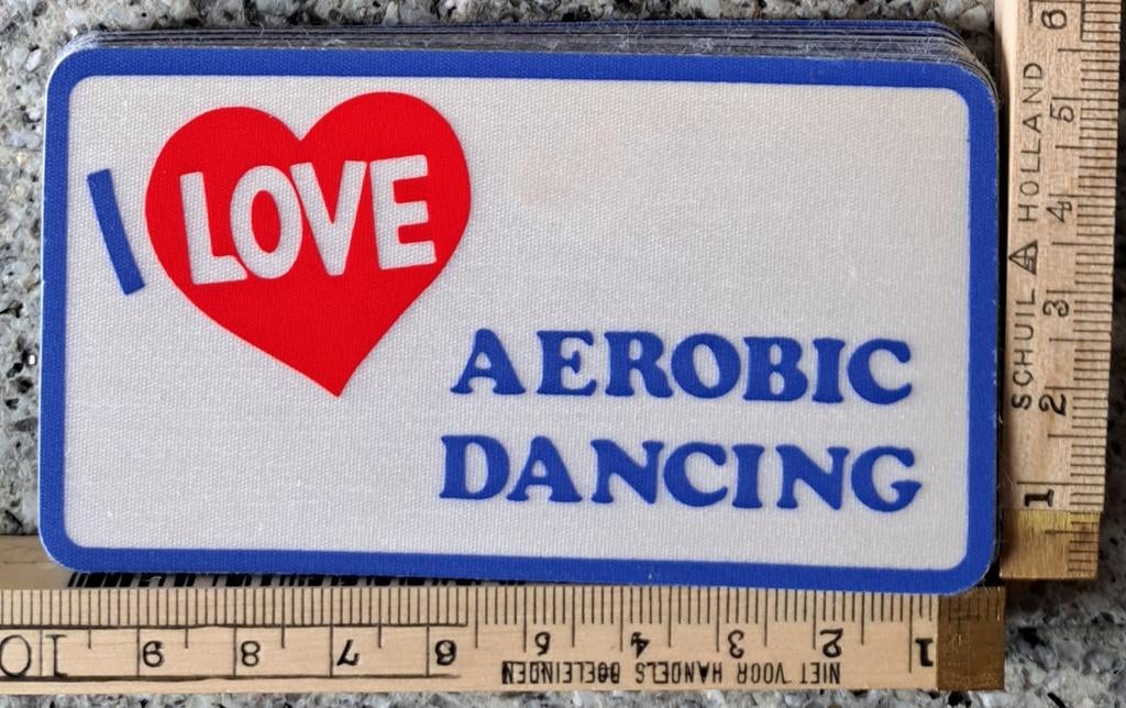 Vintage sticker I Love ️️ aerobic Dancing sportschool sport, Verzamelen, Ophalen of Verzenden, Zo goed als nieuw