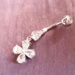 Navel Piercing Bloem Fonkelende Steentjes, Verzenden, Staal