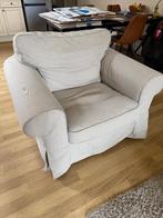 Twee Ektorp fauteuils beige/wit, Ophalen, Gebruikt, 75 tot 100 cm, Stof