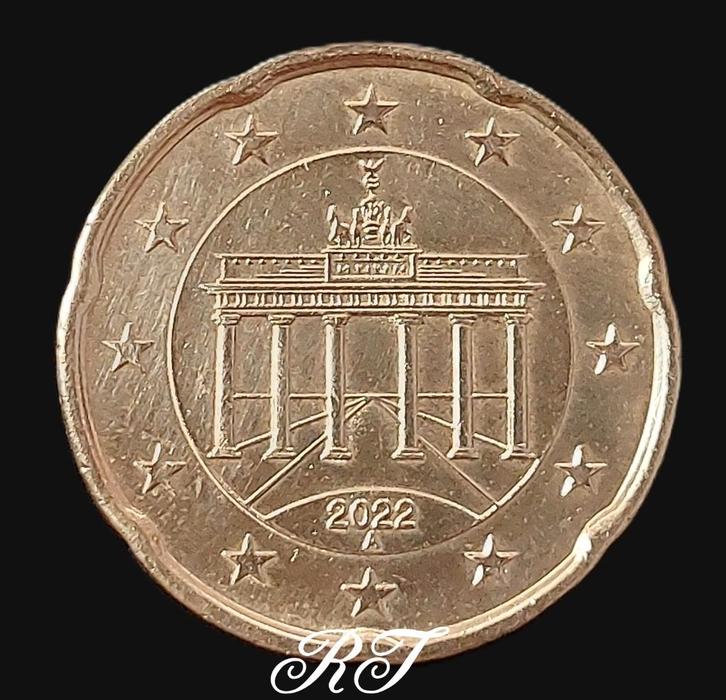 Te koop Duitse 20 cent munt met letter A uit 2022, Postzegels en Munten, Munten | Europa | Euromunten, Losse munt, Overige waardes
