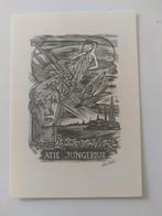 Lou Strik ex Libris houtsnede Atie Jongerius, Ophalen of Verzenden