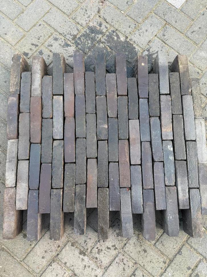45m2 Gebakken waaltjes (antraciet), Tuin en Terras, Tegels en Klinkers, Zo goed als nieuw, Klinkers, Keramiek, Ophalen of Verzenden