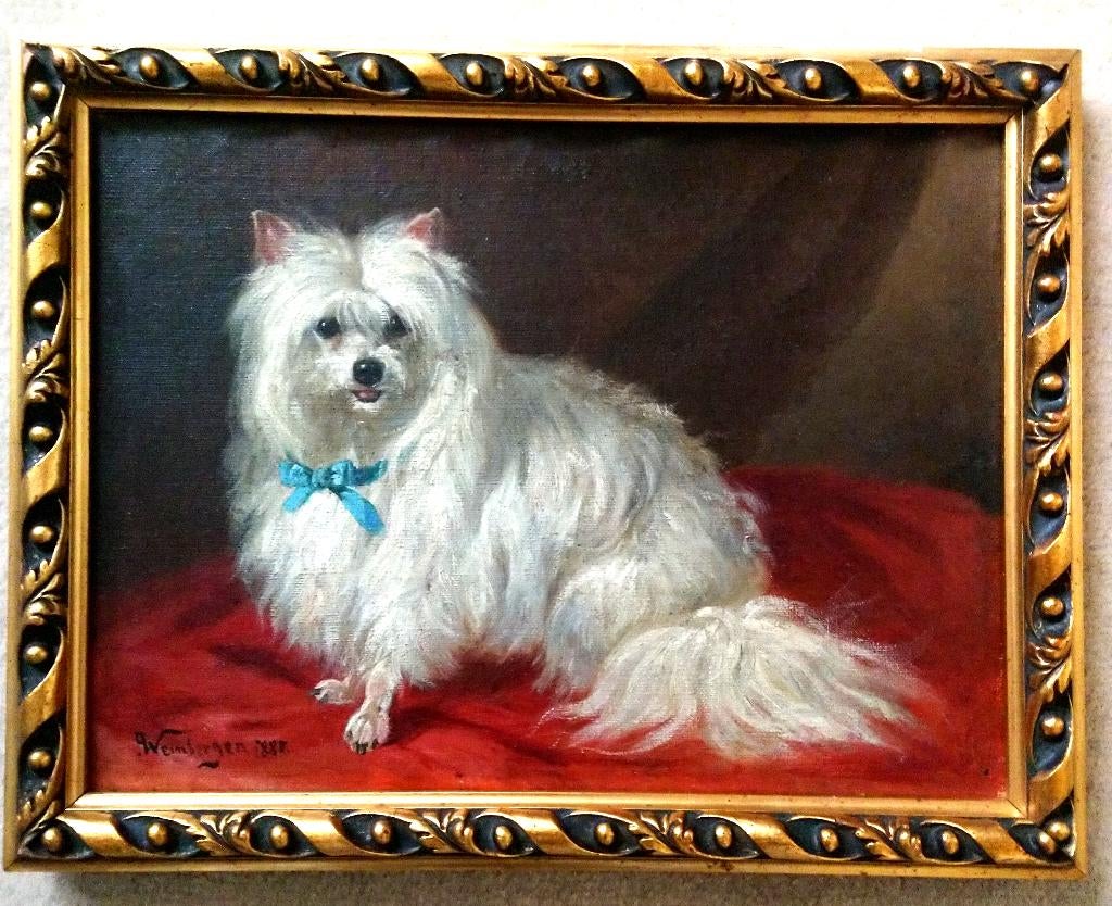 ==Anton Weinberger 1843-1912=====zittend hondje==, Ophalen of Verzenden