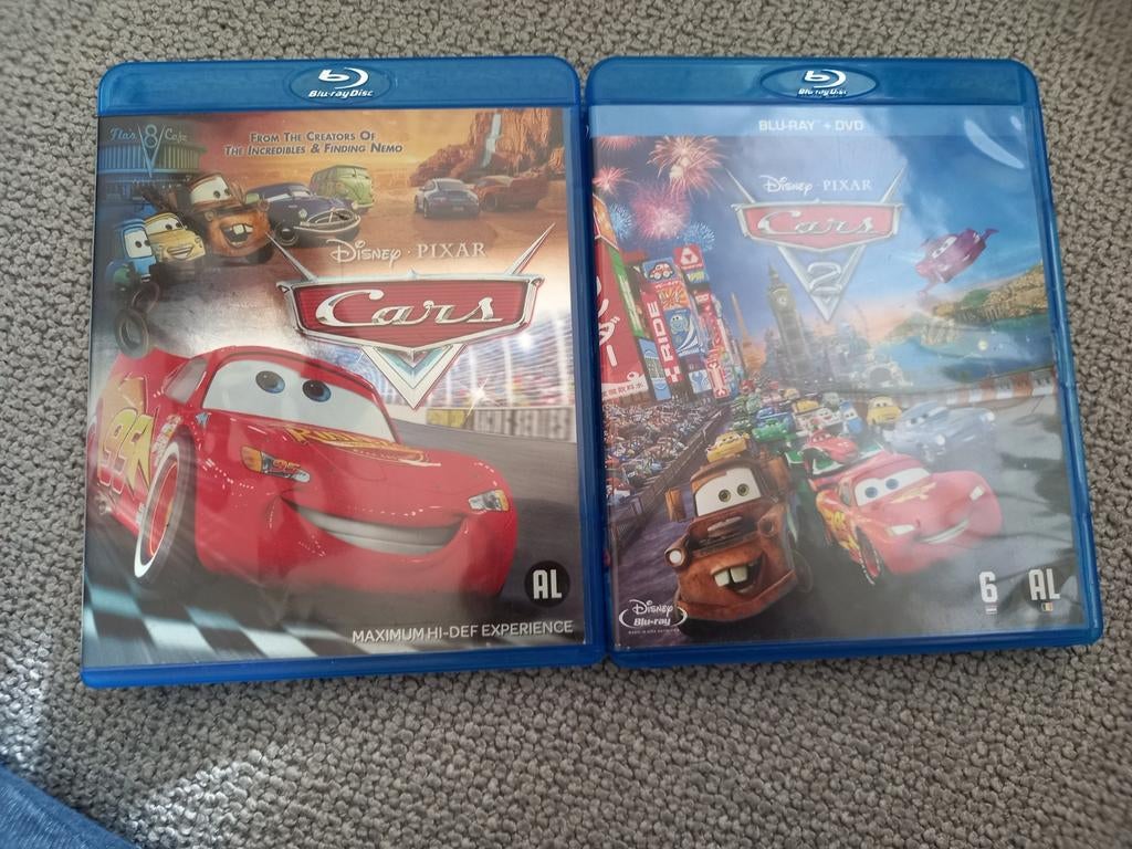 Cars 1 en 2, set, Ophalen of Verzenden, Zo goed als nieuw, Tekenfilms en Animatie