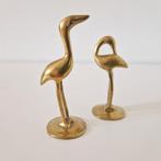 2 vintage messing beeldjes vogel beeldje kraanvogels, Ophalen of Verzenden, Zo goed als nieuw, Dier