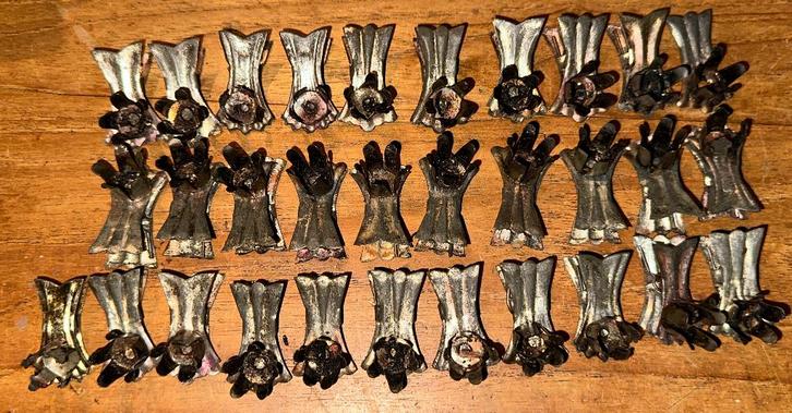 31 stuks metalen antieke kerstboom kaarshouders met klem, Diversen, Kerst, Gebruikt, Ophalen