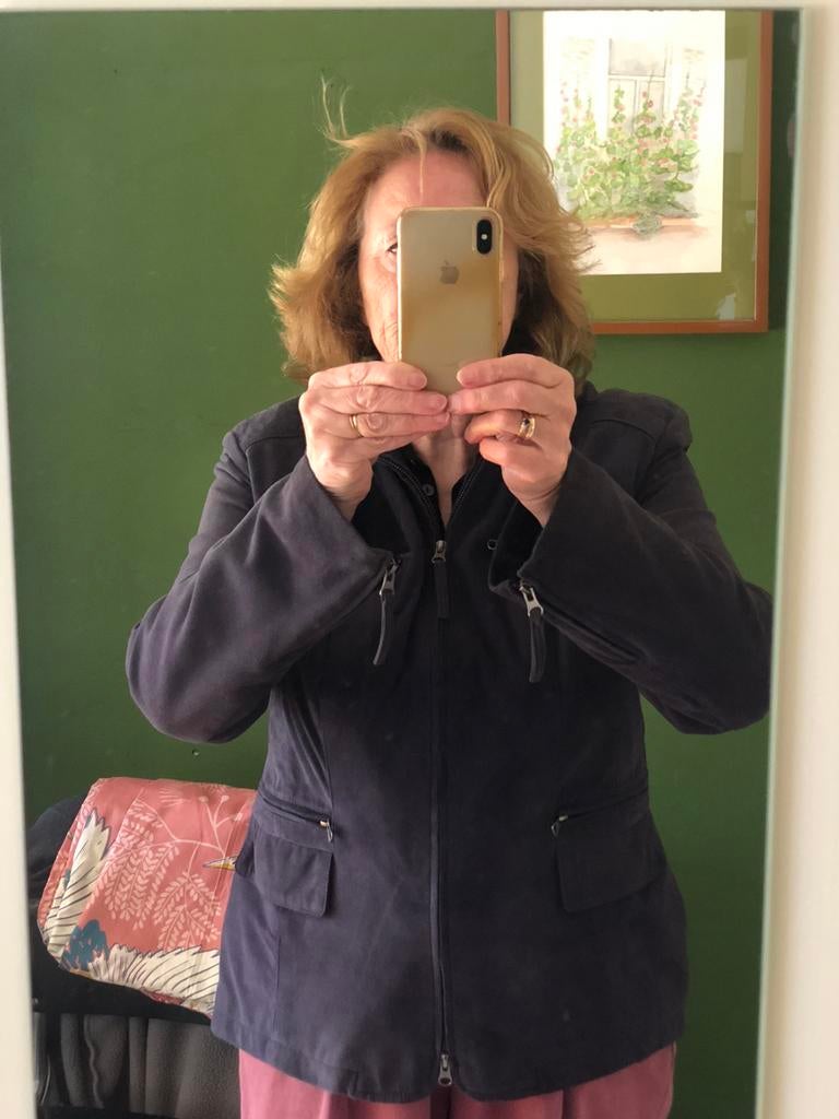 Prachtig lila geitenleren jasje, Kleding | Dames, Jasjes, Kostuums en Pakken, Ophalen of Verzenden, Zo goed als nieuw, Paars