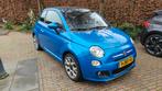 Fiat 500 Twinair Turbo 80pk 2015 Blauw, 31 €/maand, Cabriolet, Origineel Nederlands, Handgeschakeld