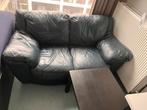 Comfortabele donkergroene leren bank, Ophalen, Gebruikt, 150 tot 200 cm, Tweepersoons