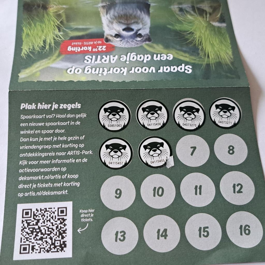 Artis zegels dekamarkt gratis en stickerboek mt wat plaatjes, Ophalen, Winkel, Super of Benzinepomp, Zegels, Bonnen of Punten