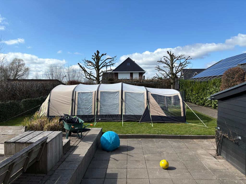 Kampa Croyde 6 Classic Air tent met luifel en extra cabine, Caravans en Kamperen, Tenten, Ophalen, Gebruikt, Meer dan 6