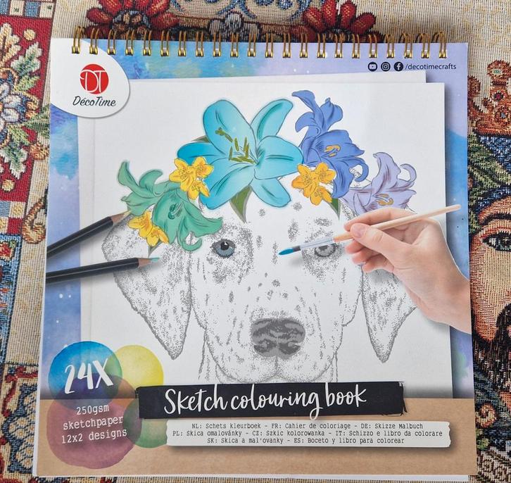 DécoTime Schets Kleurboek - 24x 250gsm Sketchpapier, Hobby en Vrije tijd, Tekenen, Ophalen of Verzenden