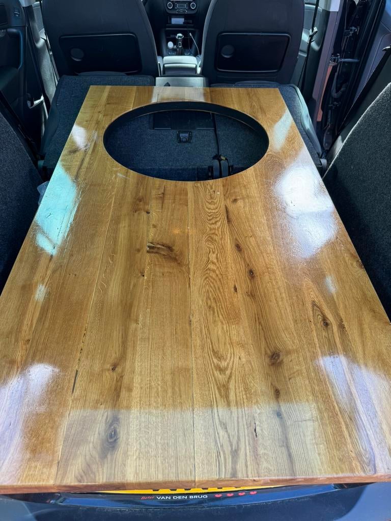 eiken tafelblad voor kamado meubel 150cm x 80cm x 4cm dik, Tuin en Terras, Buitenkeukens, Ophalen, Zo goed als nieuw, Houtskool