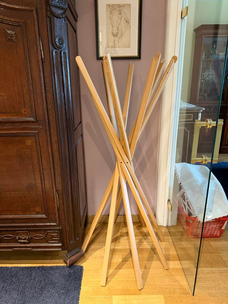 Houten staande kapstok, Huis en Inrichting, Woonaccessoires | Kapstokken, Gebruikt, Ophalen of Verzenden, Staande kapstok, 150 tot 200 cm