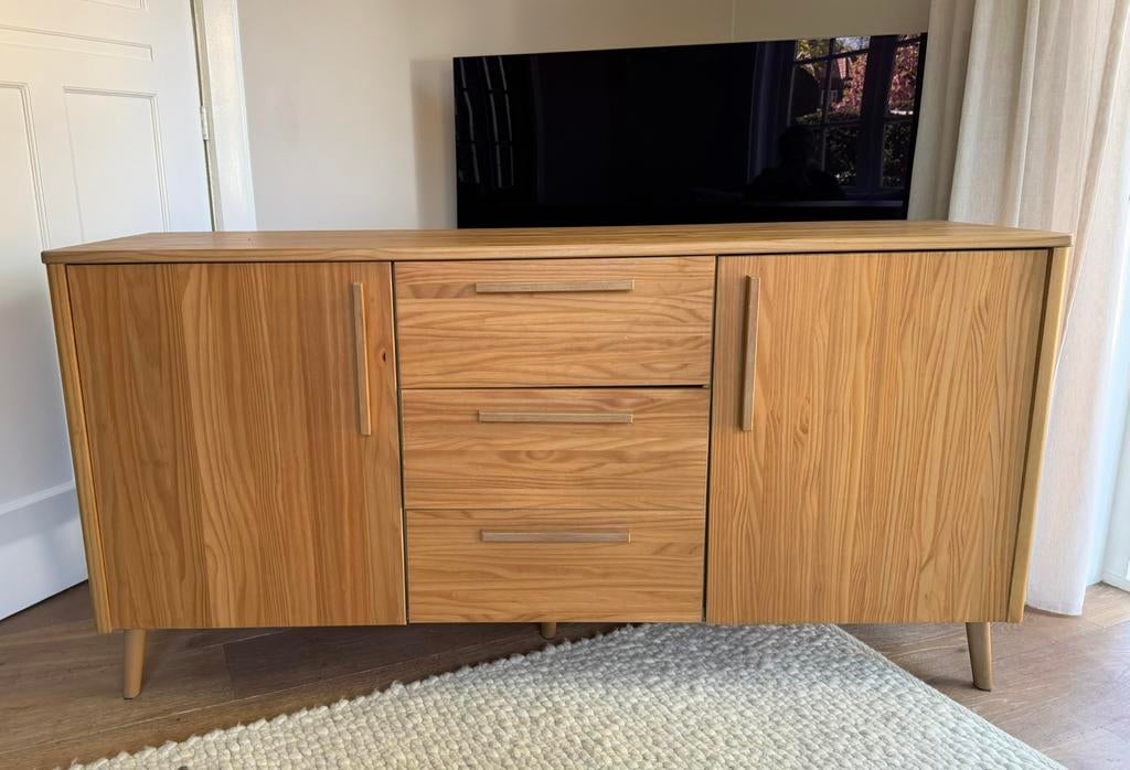 Dressoir hout 120x45x80, Ophalen of Verzenden, Zo goed als nieuw, 25 tot 50 cm, Met deur(en)