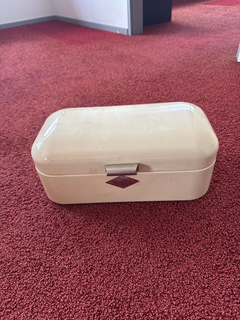 Vintage Wesco Broodtrommel - Crème, Ophalen of Verzenden, Gebruikt