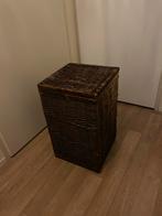 Rieten wasmand met deksel, Ophalen, Gebruikt, Bruin, Overige typen