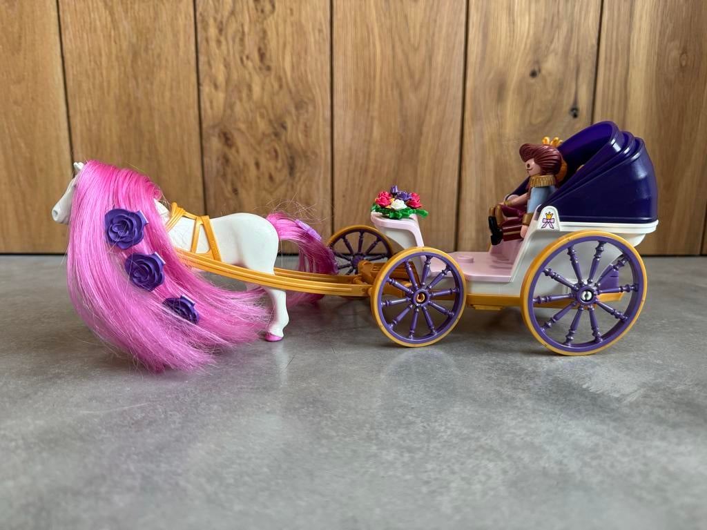 Playmobil prinsessenkoets 6856 9161 met paard en figuren, Ophalen of Verzenden, Gebruikt, Jongen of Meisje