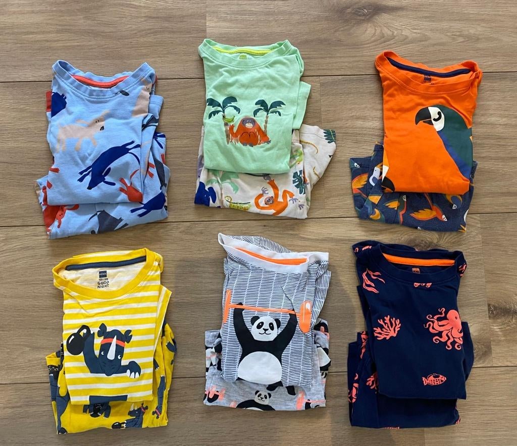 Hema Shortama maat 122 128 jongen 6 setjes pyjama, Kinderen en Baby's, Kinderkleding | Maat 122, Nacht- of Onderkleding, Gebruikt