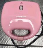 Roze wafelijzer met verwisselbare platen - SilverCrest, Ophalen of Verzenden, Uitneembare platen, Gebruikt