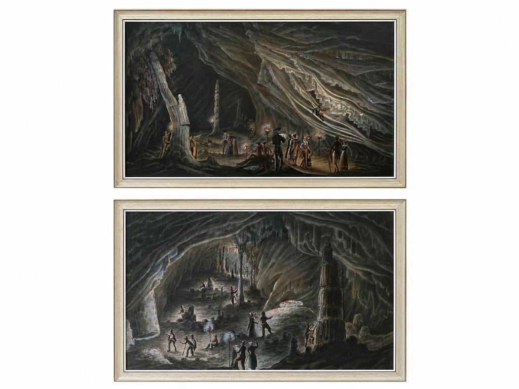 Vintage ingelijste prints – Postojna grot Slovenië, Verzamelen, Foto's en Prenten, 1980 tot heden, Ophalen of Verzenden, Zo goed als nieuw