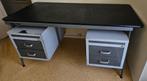 Vintage Gispen stalen bureau met 4 lades, Huis en Inrichting, Bureaus, Ophalen, Gebruikt, Bureau