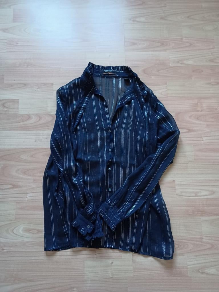 Scotch & Soda donkerblauwe glitterblouse mt S, Scotch & Soda, Zo goed als nieuw, Maat 36 (S), Verzenden
