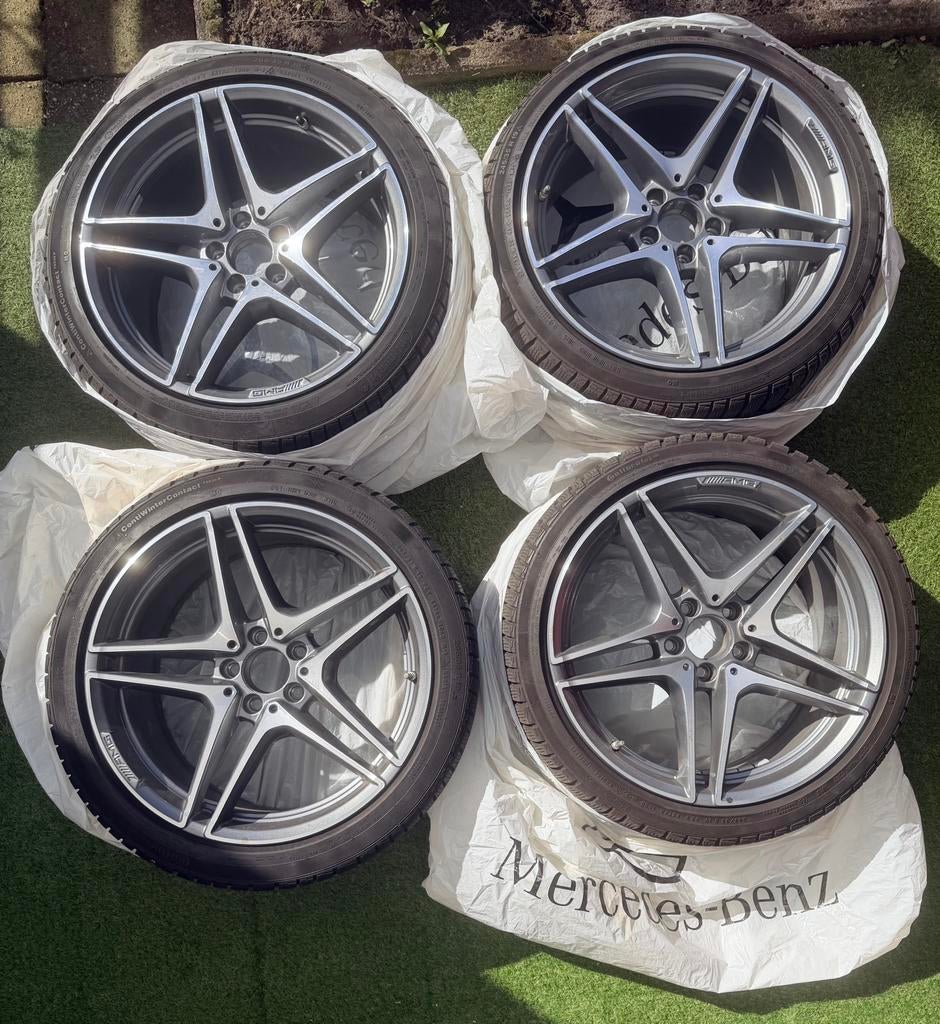 Orginele Mercedes Benz AMG velgen met banden, Auto-onderdelen, Banden en Velgen, Gebruikt, Banden en Velgen, All Season, Personenwagen