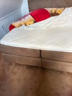 Ubica boxspring 160x200 lichtbruin, Ophalen, Gebruikt, Bruin, Tweepersoons