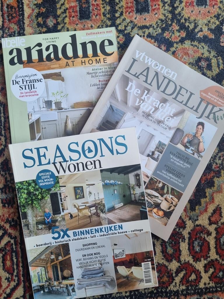 Woonmagazines: Ariadne at Home, vtwonen Landelijk, Seasons, Boeken, Tijdschriften en Kranten, Ophalen of Verzenden, Gelezen, Overige typen