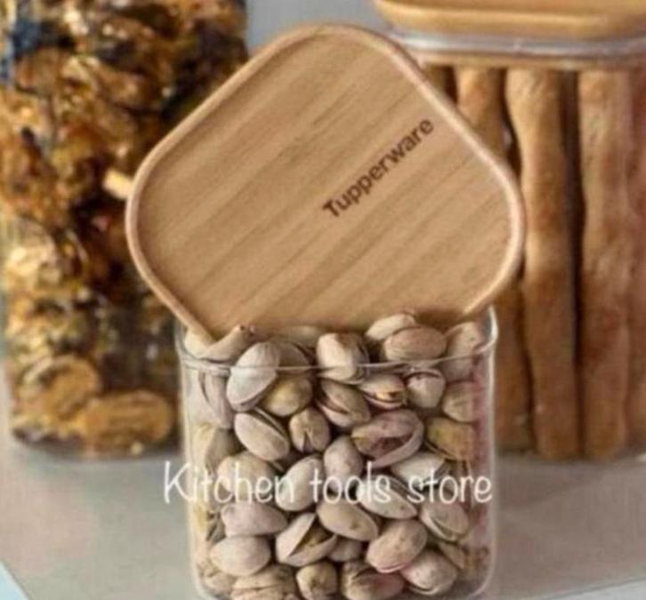 Tupperware Clear storage bamboe glass voorraad bus 550ml, Huis en Inrichting, Keuken | Tupperware, Nieuw, Ophalen of Verzenden