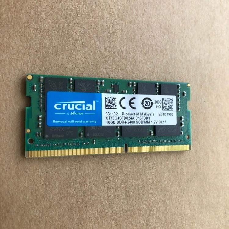Crucial 16GB DDR4 SODIMM Laptop RAM, Computers en Software, RAM geheugen, Gebruikt, DDR4, Ophalen of Verzenden, 2400MHz