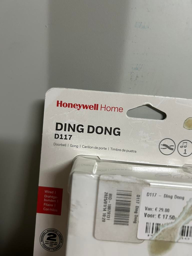 Honeywell Home D117 Ding Dong Deurbel - Nieuw, Huis en Inrichting, ., Nieuw, Ophalen of Verzenden, .