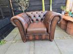 chesterfield zetel,vintage ,mancave Duval jaren 80, Ophalen, Gebruikt, Vintage,industrieel,mancave,, Leer