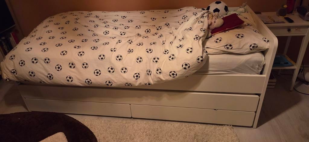 1persoonsbed, Huis en Inrichting, Slaapkamer | Bedden, 90 cm, Eenpersoons, Wit, Ophalen of Verzenden