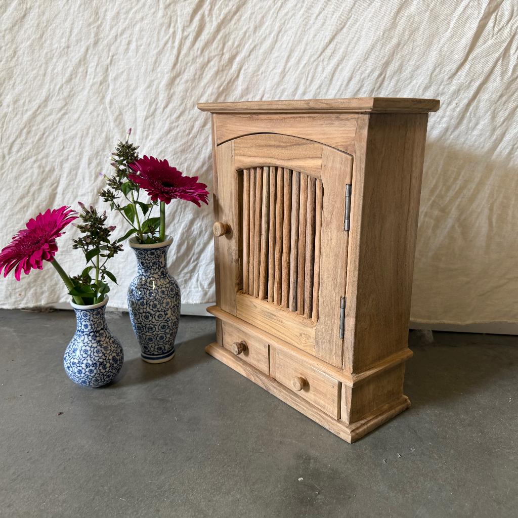 Sleutelkastje - 36 cm hoog – massief teak – bij TTM Wonen, Huis en Inrichting, Kasten | Overige, TTM Wonen, Meubels – (Perzische) Tapijten en Woonaccessoires