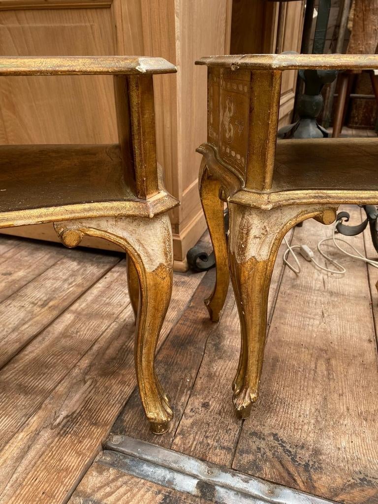 Twee Florentijnse kastjes tafeltjes nachtkastjes, Ophalen, Gebruikt