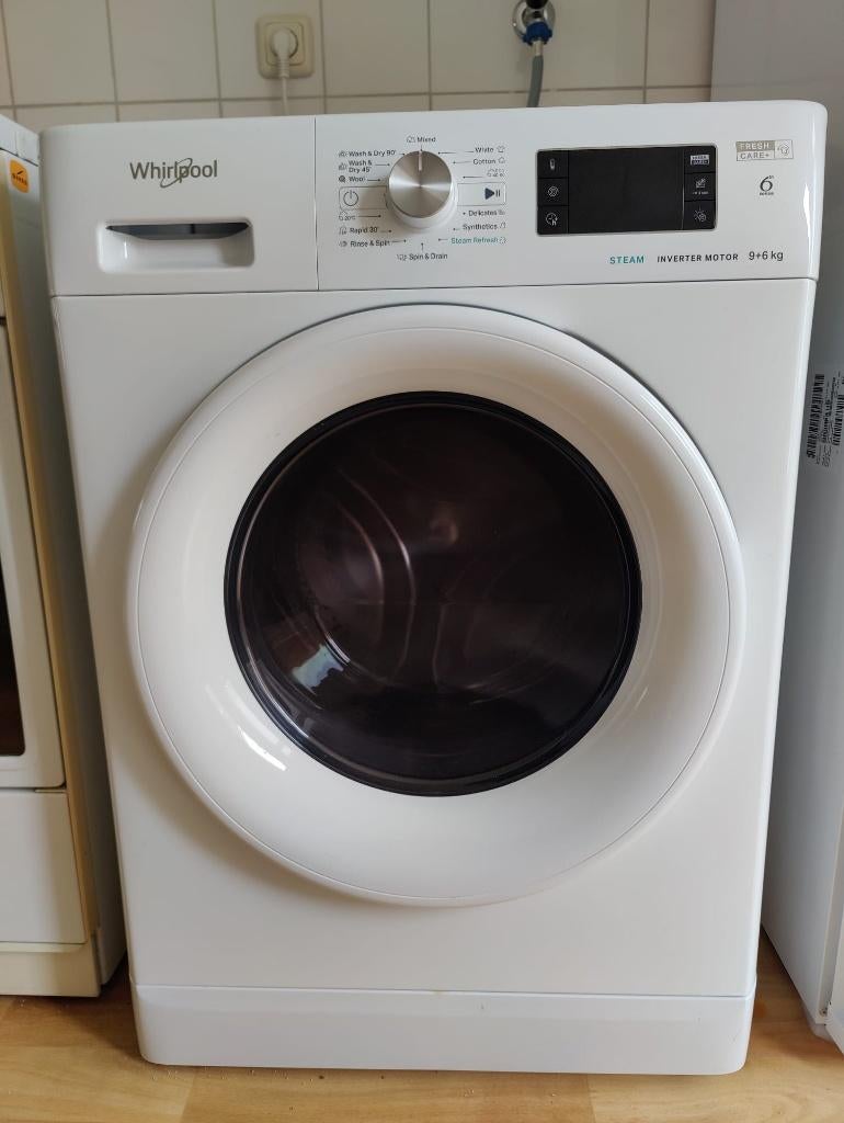 Was-droogcombinatie - Whirlpool FFWDB 964369 WV EE - 9/6 kg, Witgoed en Apparatuur, 8 tot 10 kg, Ophalen, Zo goed als nieuw, 85 tot 90 cm