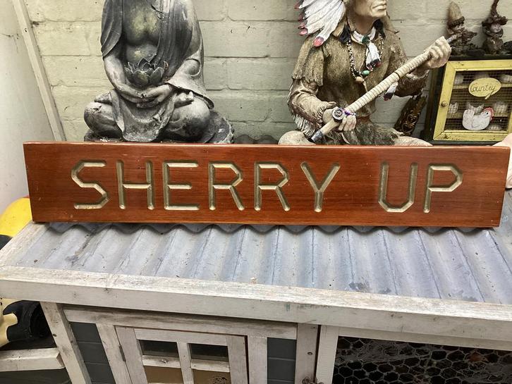 Naambord, Sherry up., Verzamelen, Overige Verzamelen, Gebruikt, Ophalen of Verzenden