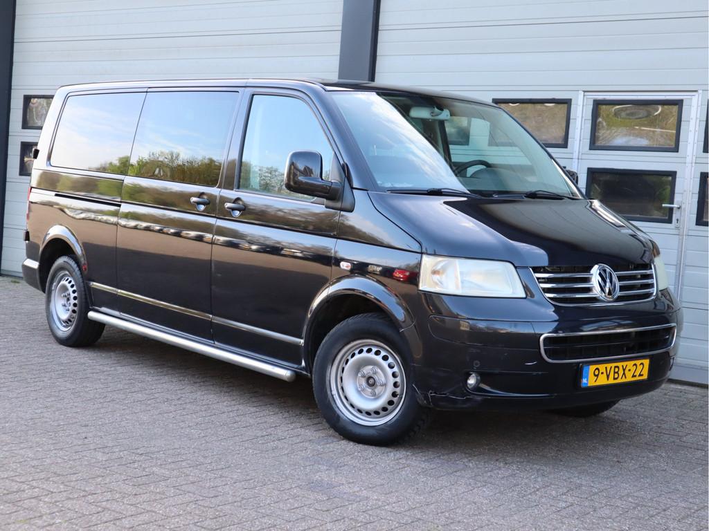 Volkswagen Transporter 2.5 TDI 131pk 5 Pers. DC - Lang L2 -, Auto's, Voorwielaandrijving, Gebruikt, Zwart, Volkswagen
