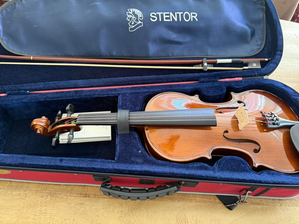 Stentor SR1500 Student II 7/8 viool set, Ophalen, Viool, Zo goed als nieuw, Met koffer