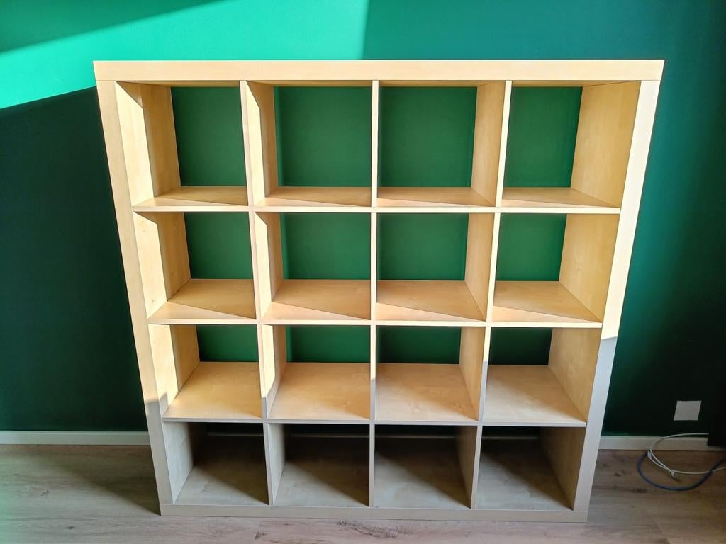 Ikea Kallax 4x4 Eiken, Ophalen, 100 tot 150 cm, Zo goed als nieuw, Minder dan 150 cm